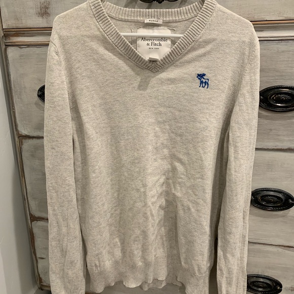 Abercrombie & Fitch Other - Abercrombie & Fitch Light Gray V-Neck Sweater